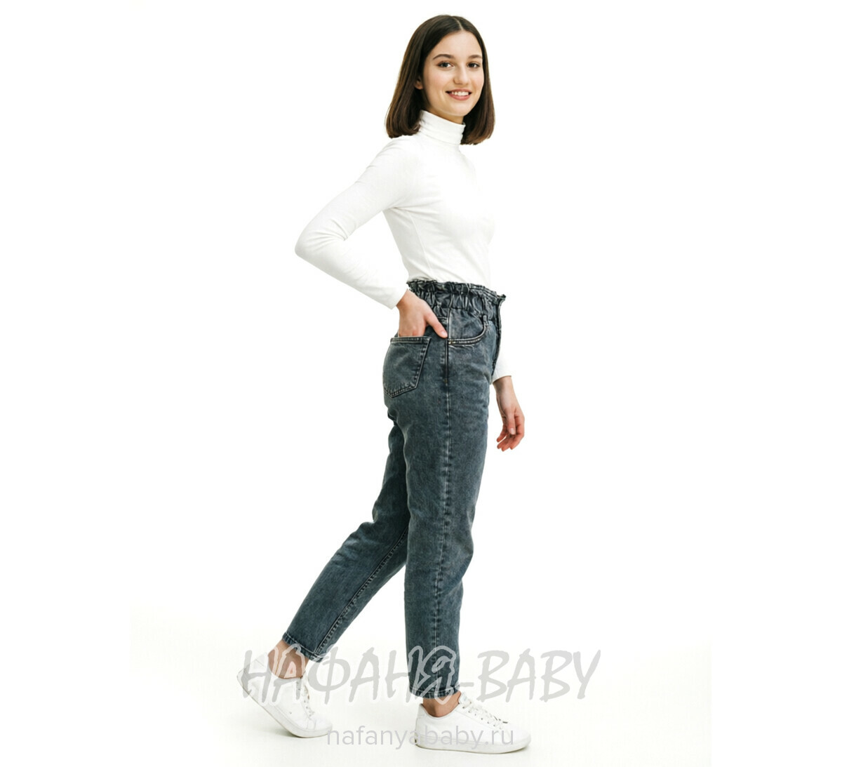 Джинсы подростковые ELEYSA Jeans арт: 61422, 13-16 лет, цвет черный, оптом Турция
