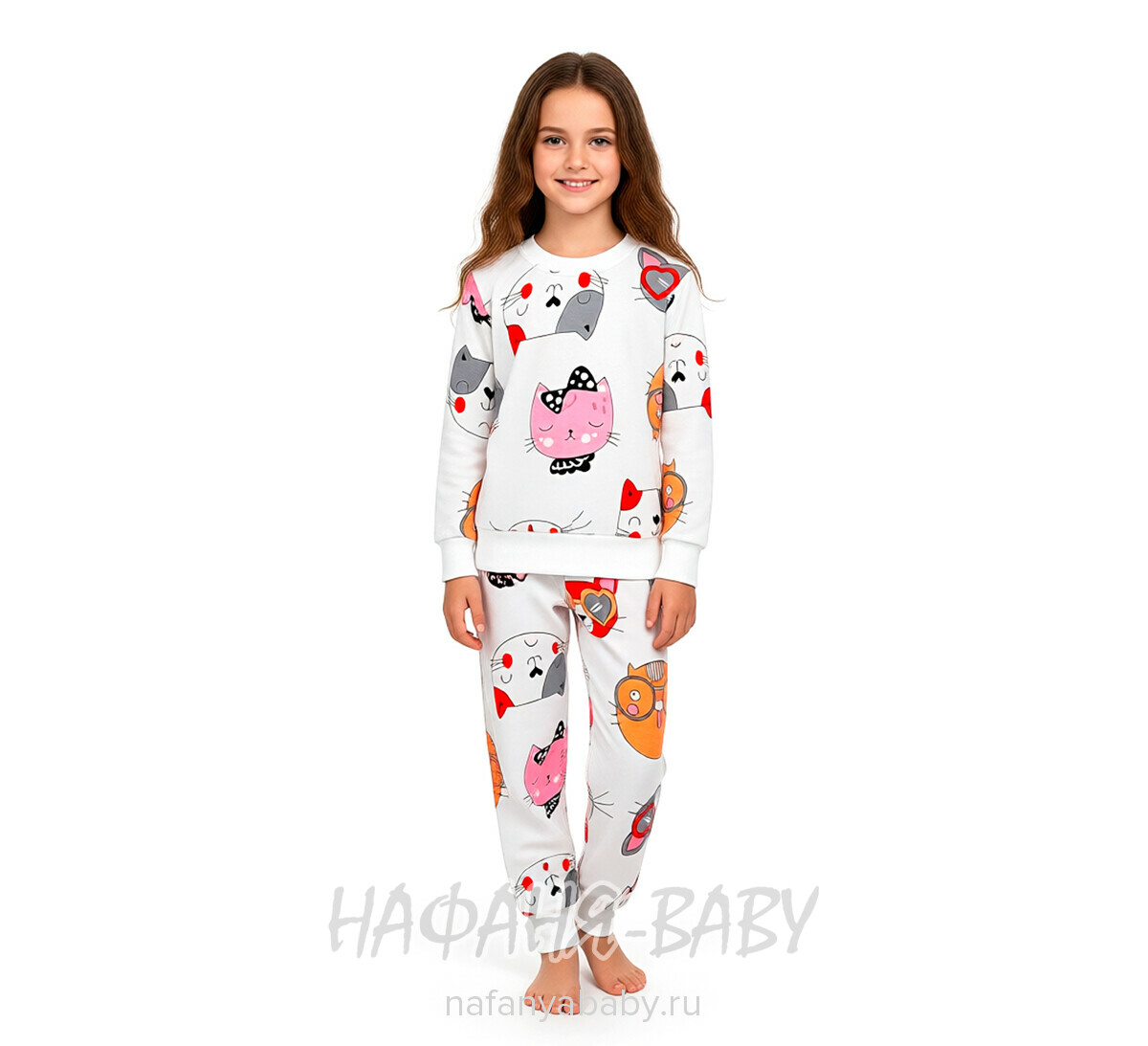 Детская пижама Cit-Cit арт. 6221 для девочки от 3 до 7, цвет молочный, оптом Турция