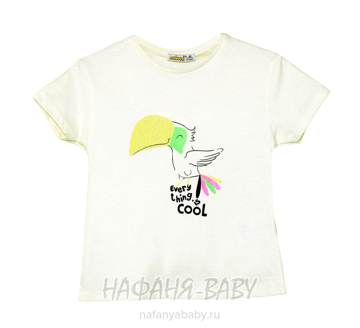 Детская футболка ALMI арт: 622169, 1-4 года, 5-9 лет, цвет кремовый, оптом Турция