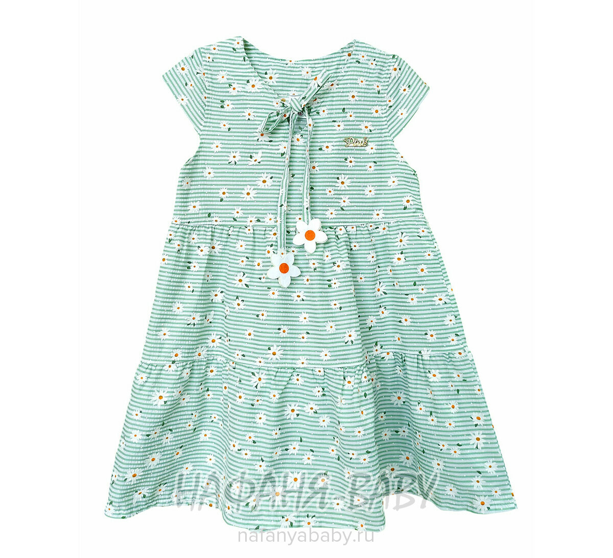 Детское платье PINK арт: 6234, 5-8  лет, цвет зеленый, оптом Турция