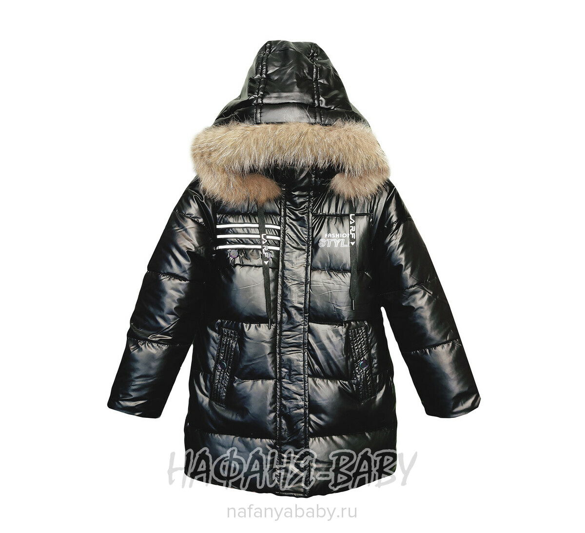 Зимняя удлиненная куртка  YIKAI арт: 625, 1-4 года, 5-9 лет, цвет черный, оптом Китай (Пекин)