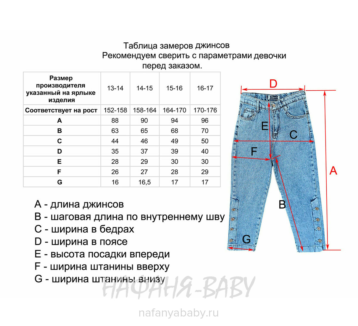 Джинсы слоучи ELEYSA Jeans арт. 63472, 13-16 лет для девочки купить оптом | 100% хлопок, широкие джинсы из Турции , цвет синий