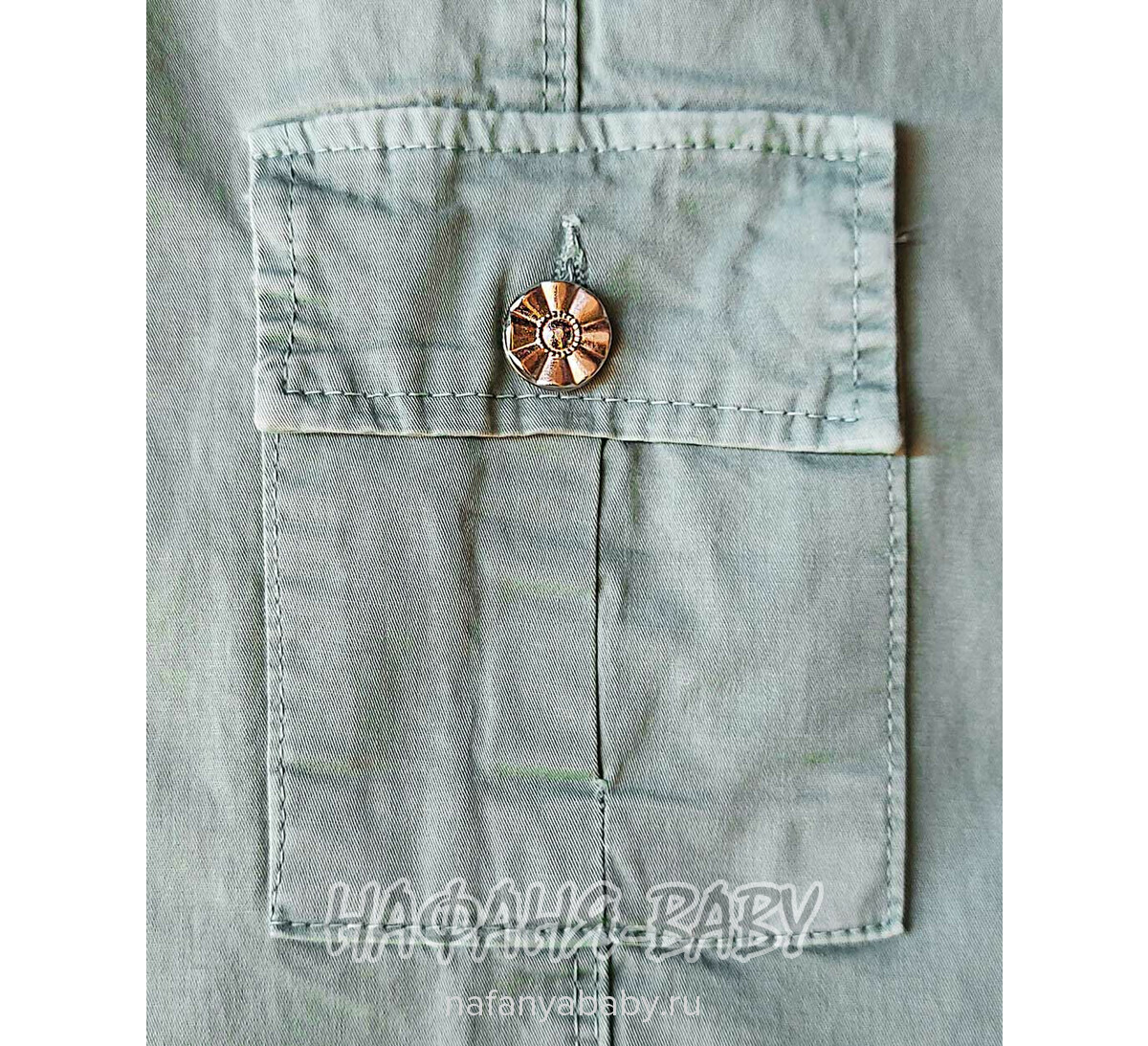 Подростковые летние брюки TATI Jeans арт: 6488, 8-12 лет, цвет дымчато-зеленый хаки, оптом Турция