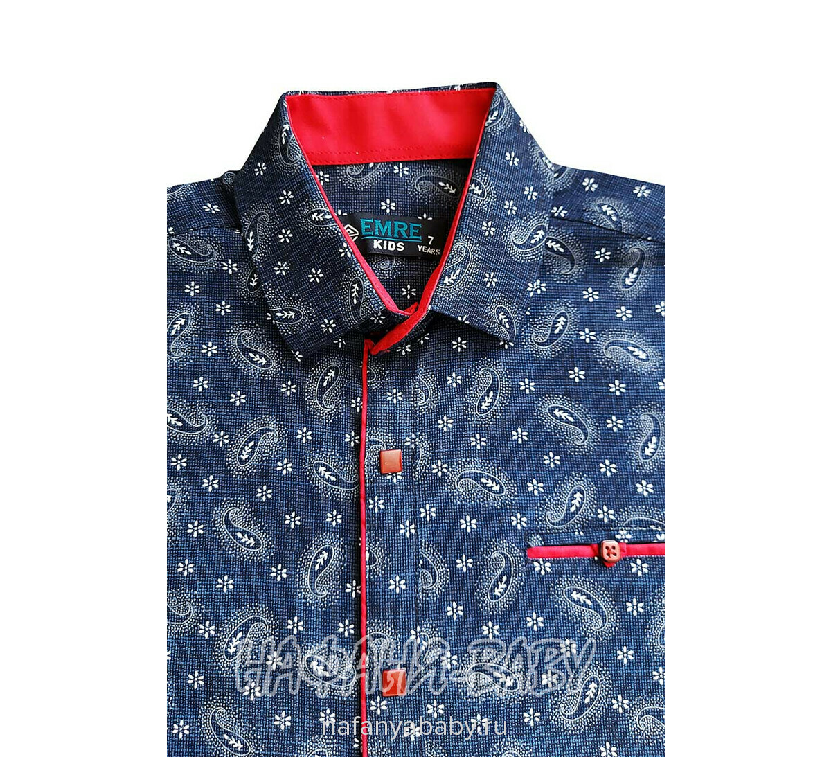 Подростковая рубашка EMRE арт: 6500, 10-15 лет, 5-9 лет, цвет темно-синий, оптом Турция