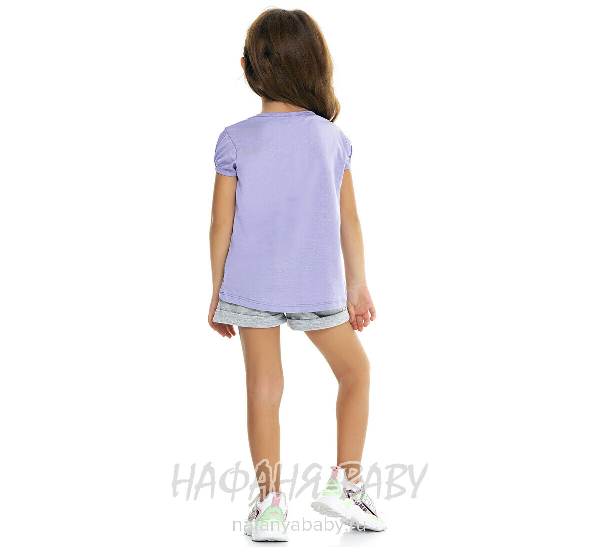 Костюм (футболка + шорты)  PF арт: 6582, 1-4 года, 5-9 лет, цвет сиреневый, оптом Турция