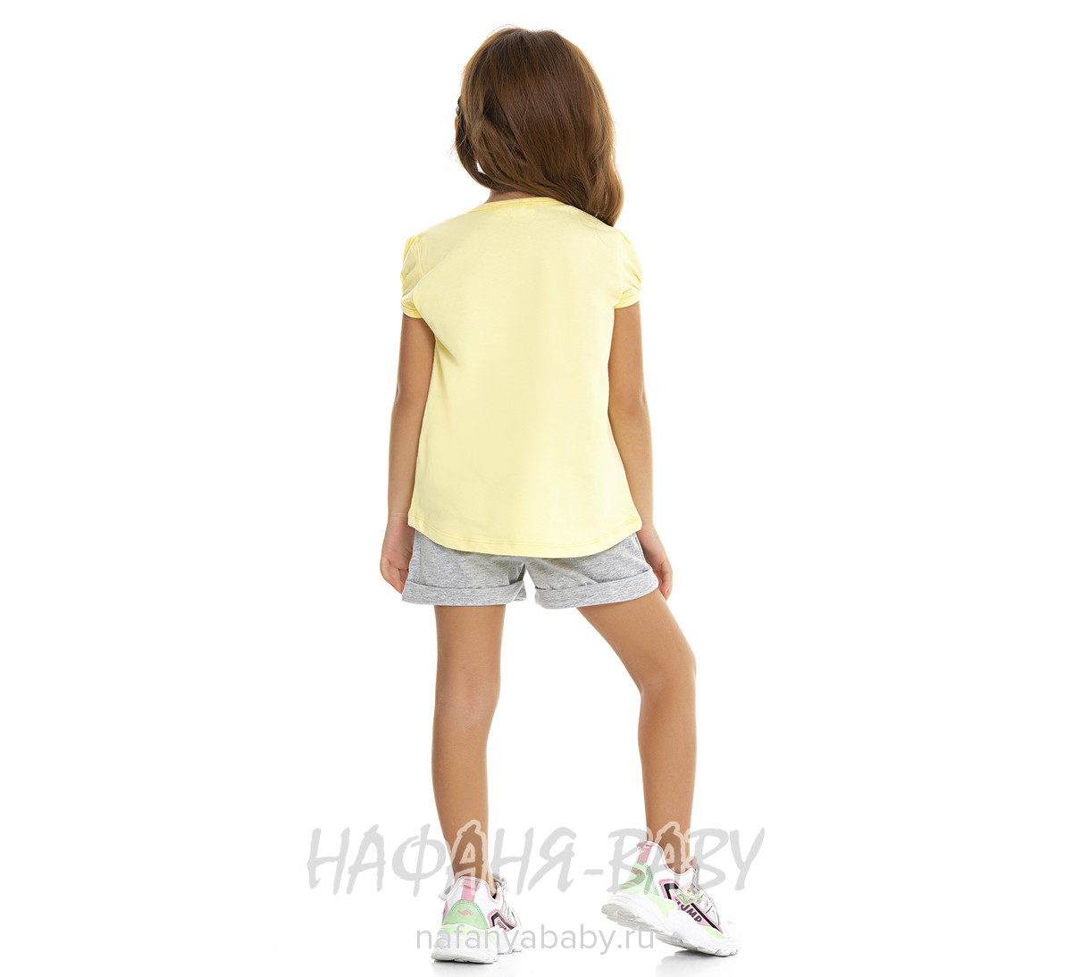 Костюм (футболка + шорты)  PF арт: 6593, 1-4 года, 5-9 лет, цвет желтый, оптом Турция