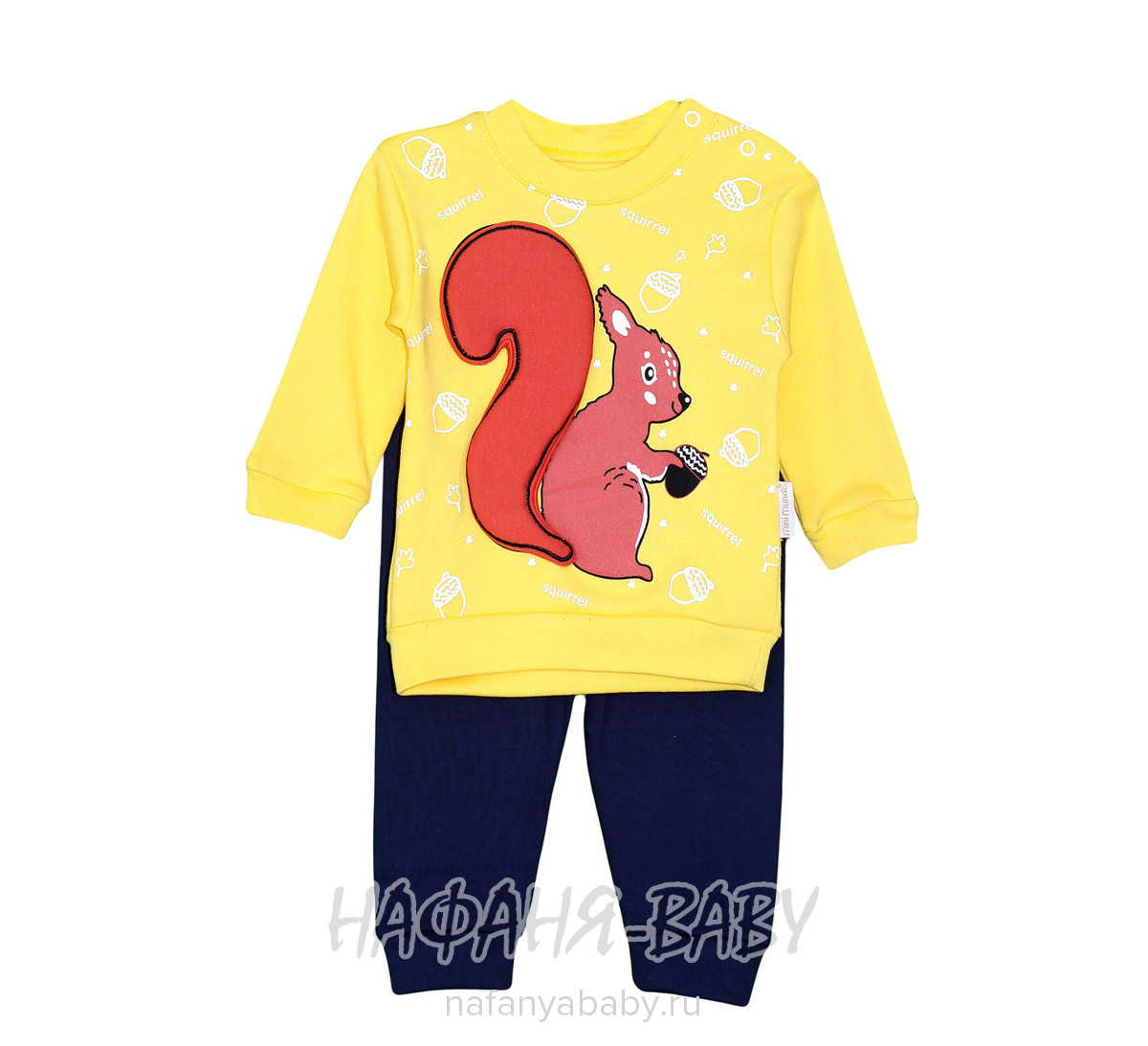 Детский костюм БЕЛОЧКА (кофта+брюки) Mini MUNDO арт: 6689, 1-4 года, 0-12 мес, оптом Турция