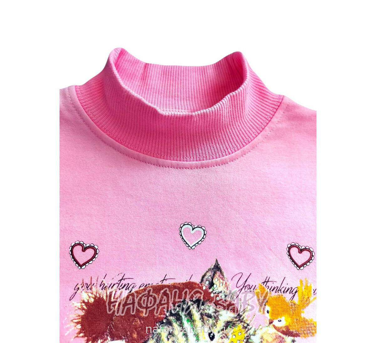 Купить детскую водолазку UNRULY арт: 6717 для девочки 2-5 лет, цвет розовый, оптом Турция