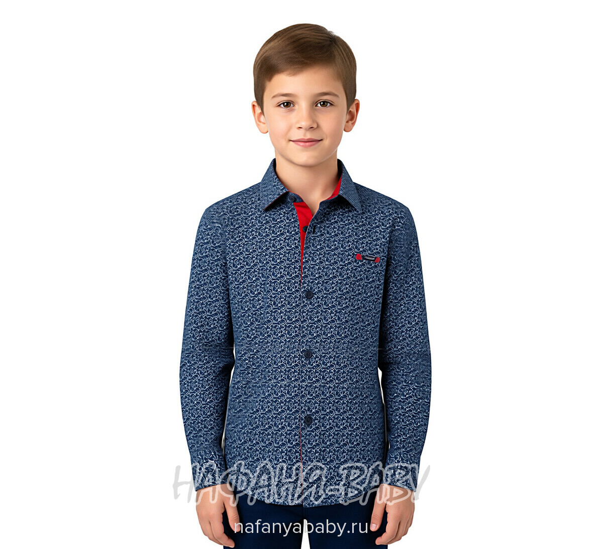 Детская рубашка NORMANI арт: 699-1, 5-9 лет, цвет темно-синий, оптом Турция