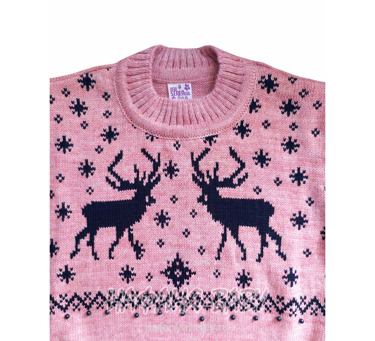 Вязаный джемпер - туника SEREN gul, купить в интернет магазине Нафаня. арт: 7003, цвет розовый