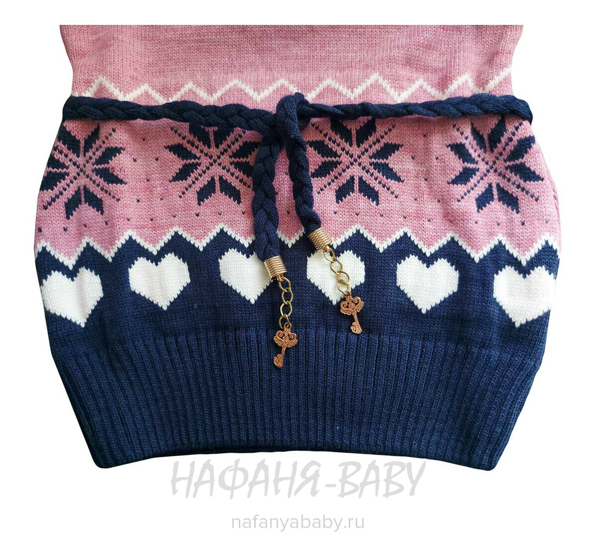 Вязаный джемпер - туника SEREN gul, купить в интернет магазине Нафаня. арт: 7011 цвет чайная роза.