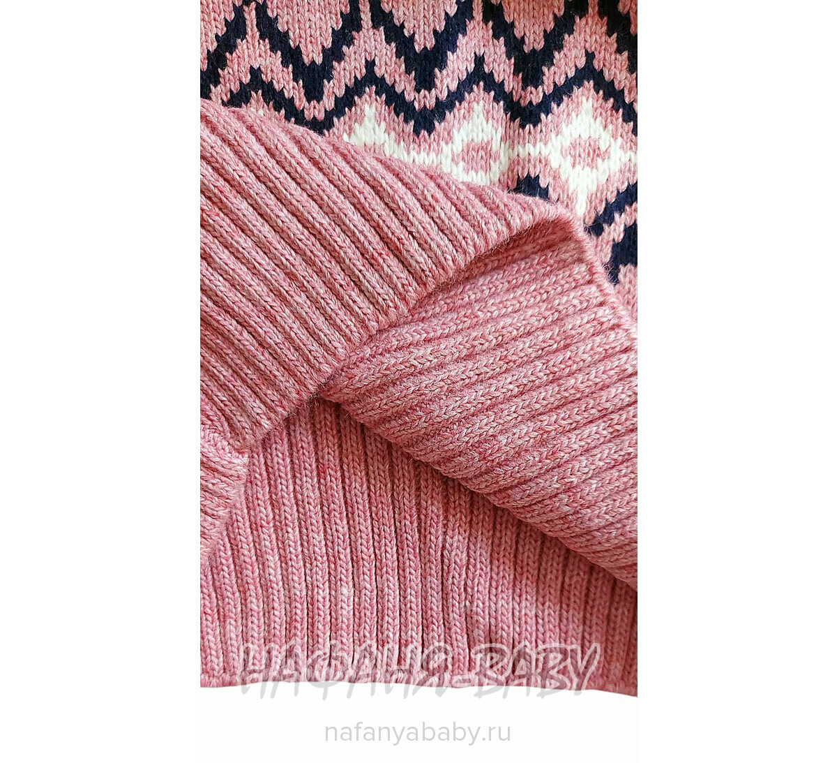 Вязаный джемпер - туника SEREN gul арт: 7031, 5-9 лет, 10-15 лет, цвет чайная роза, оптом Турция