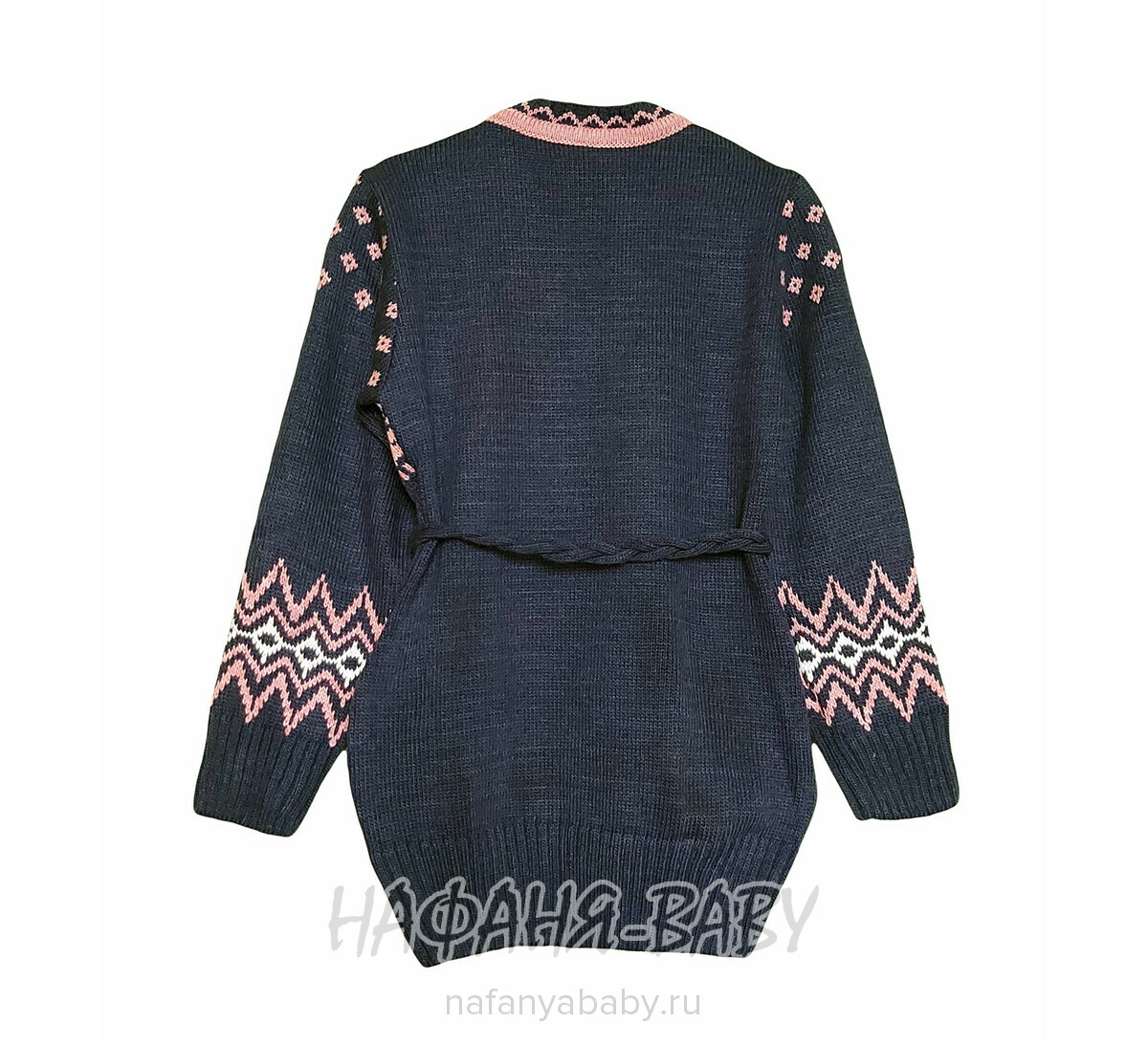 Вязаный джемпер - туника SEREN gul арт: 7031, 5-9 лет, 10-15 лет, цвет сине-серый, оптом Турция