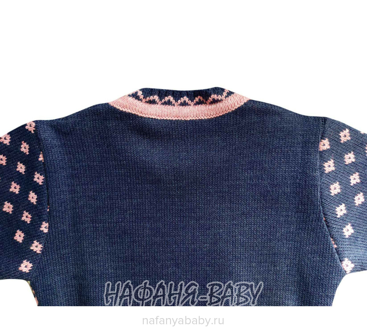 Вязаный джемпер - туника SEREN gul арт: 7031, 5-9 лет, 10-15 лет, цвет сине-серый, оптом Турция