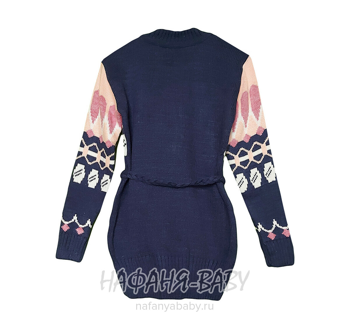 Вязаный джемпер-туника SEREN gul арт: 7037, 5-9 лет, 10-15 лет, цвет темно-синий, оптом Турция