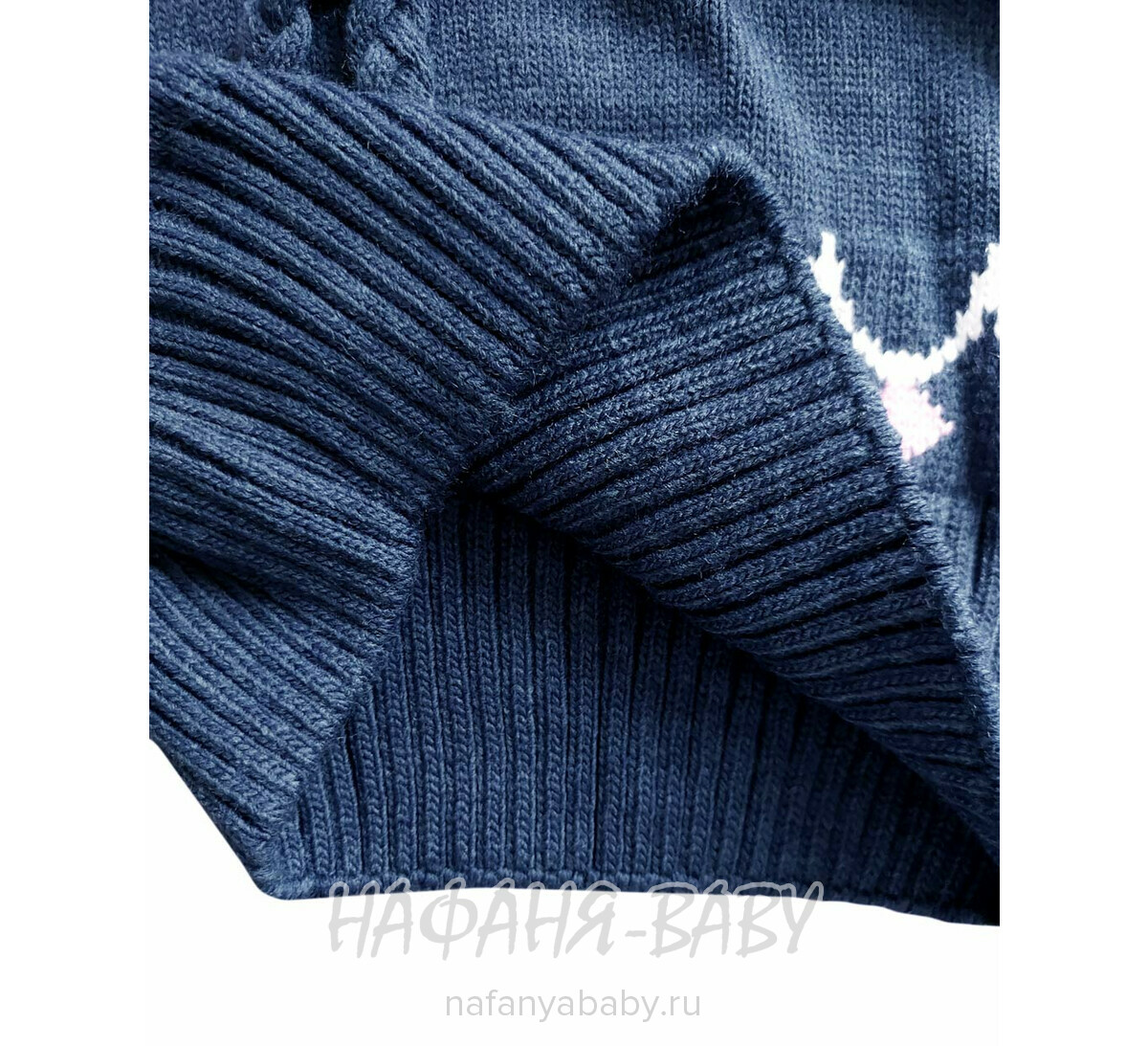 Вязаный джемпер-туника SEREN gul арт: 7037, 5-9 лет, 10-15 лет, цвет темно-синий, оптом Турция