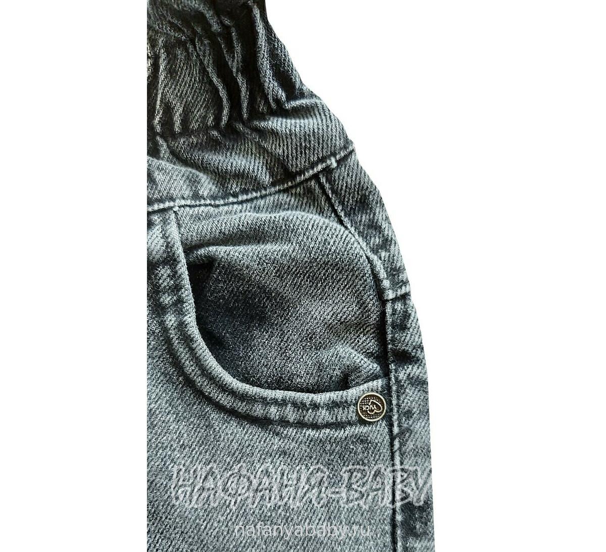 Джинсы YAVRUCAK Jeans арт: 7205 для девочки от 2 до 6 лет, цвет черный, оптом Турция