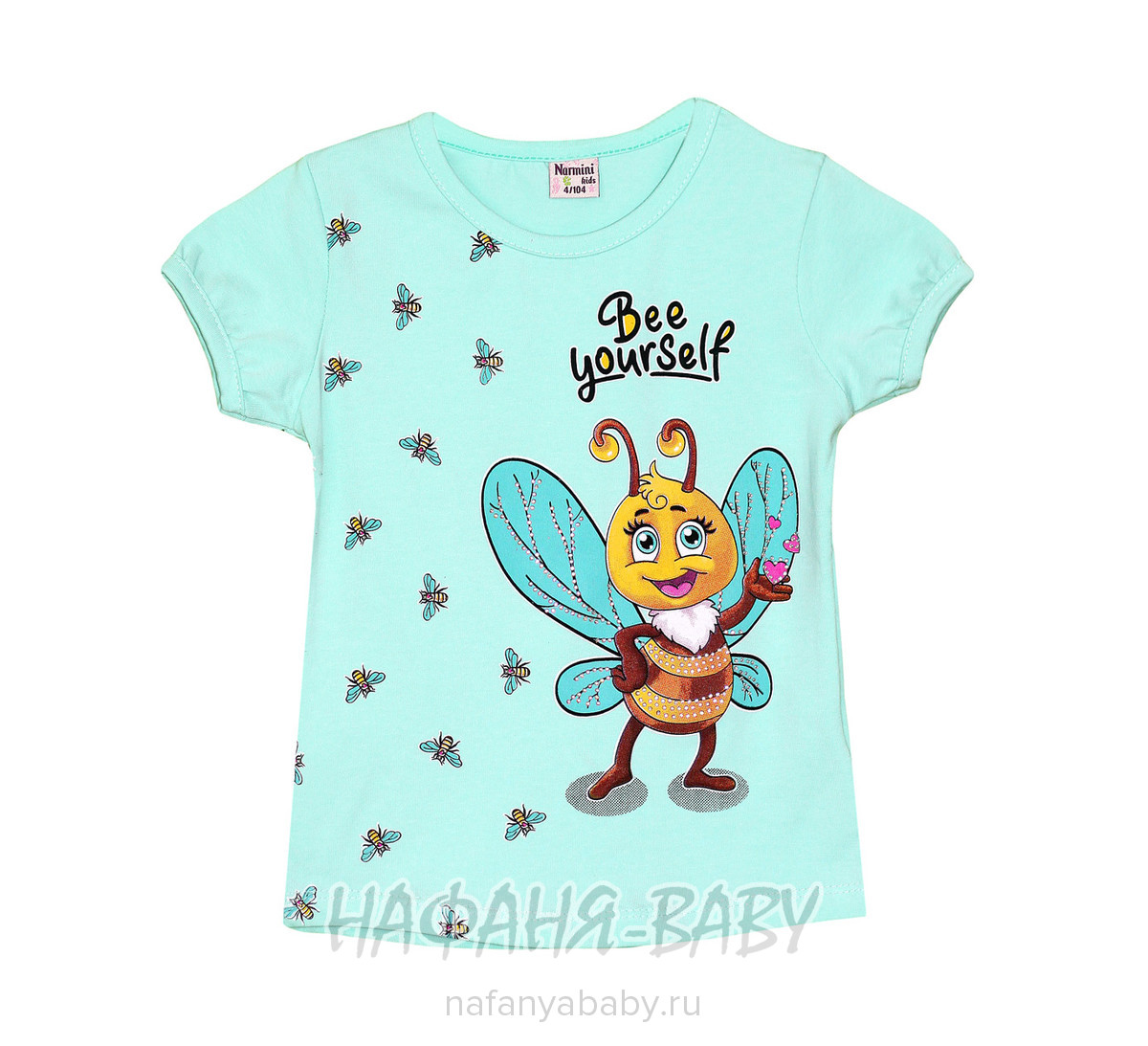 Детская футболка NARMINI арт: 7601, 5-9 лет, 1-4 года, цвет аквамариновый, оптом Турция