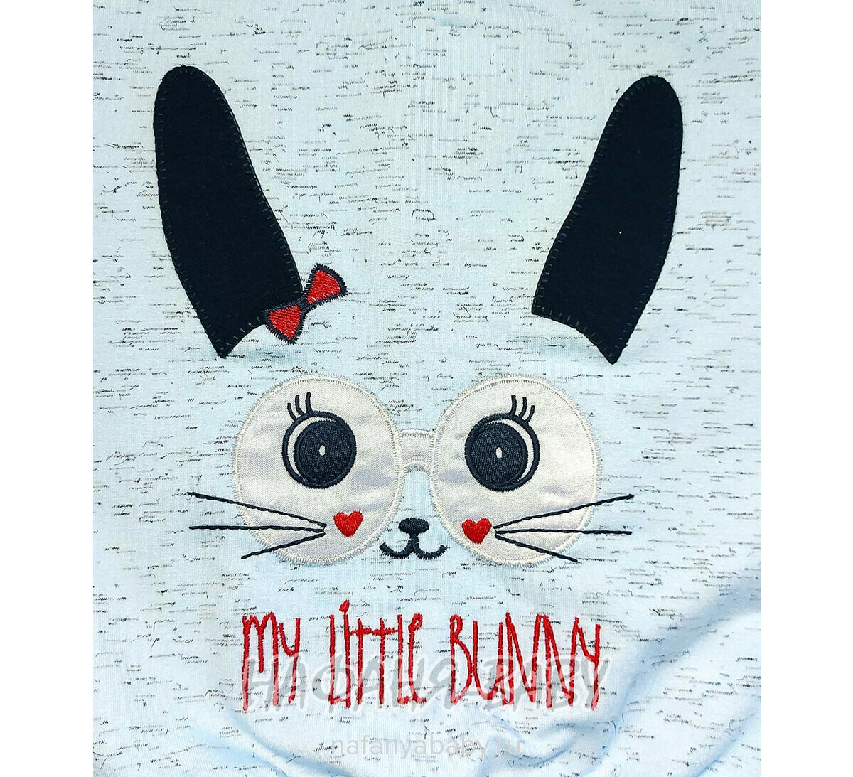 Детский свитшот Зайчик Cit Cit Турция, купить штучно в интернет магазине Нафаня, арт: 7612, 2-5 лет, цвет св.голубой меланж