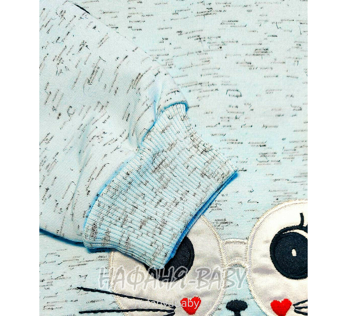 Детский свитшот Зайчик Cit Cit Турция, купить штучно в интернет магазине Нафаня, арт: 7612, 2-5 лет, цвет св.голубой меланж