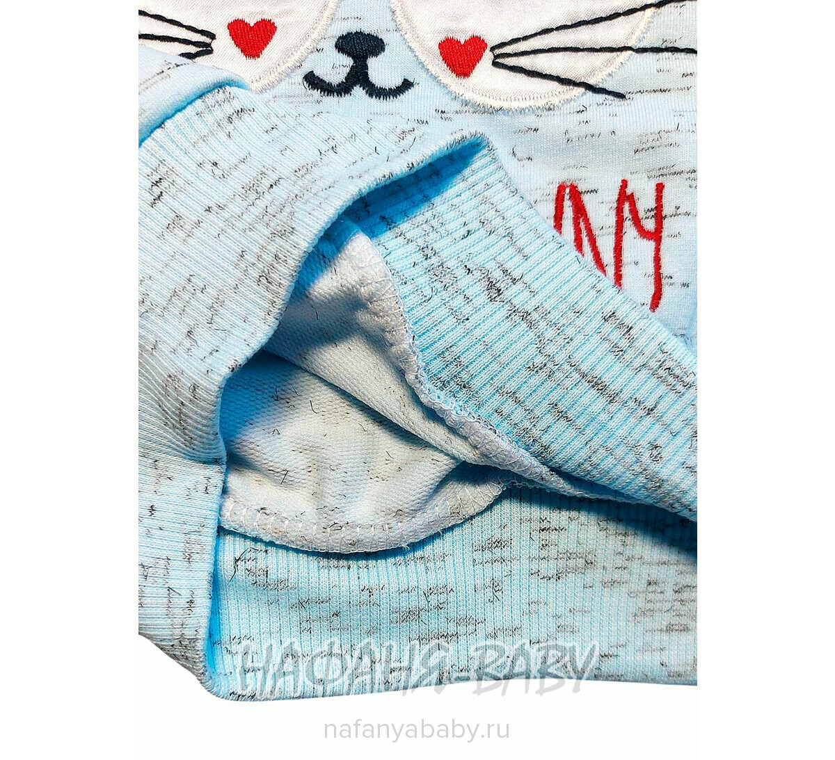 Детский свитшот Зайчик Cit Cit Турция, купить штучно в интернет магазине Нафаня, арт: 7612, 2-5 лет, цвет св.голубой меланж