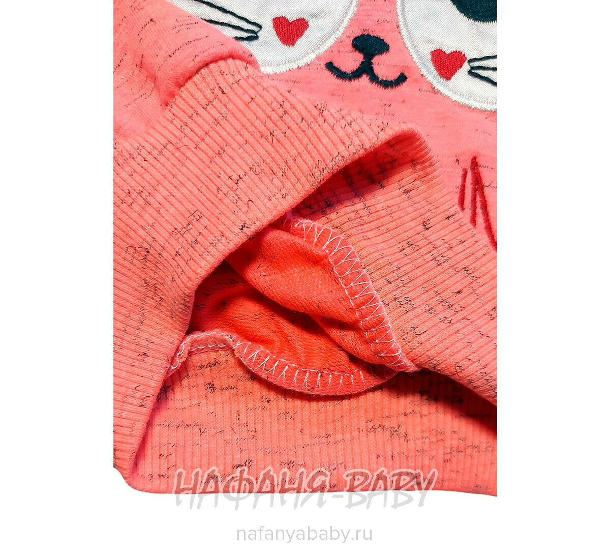 Детский свитшот Зайчик Cit Cit Турция, купить штучно в интернет магазине Нафаня, арт: 7612, 2-5 лет. цвет персиковый меланж.