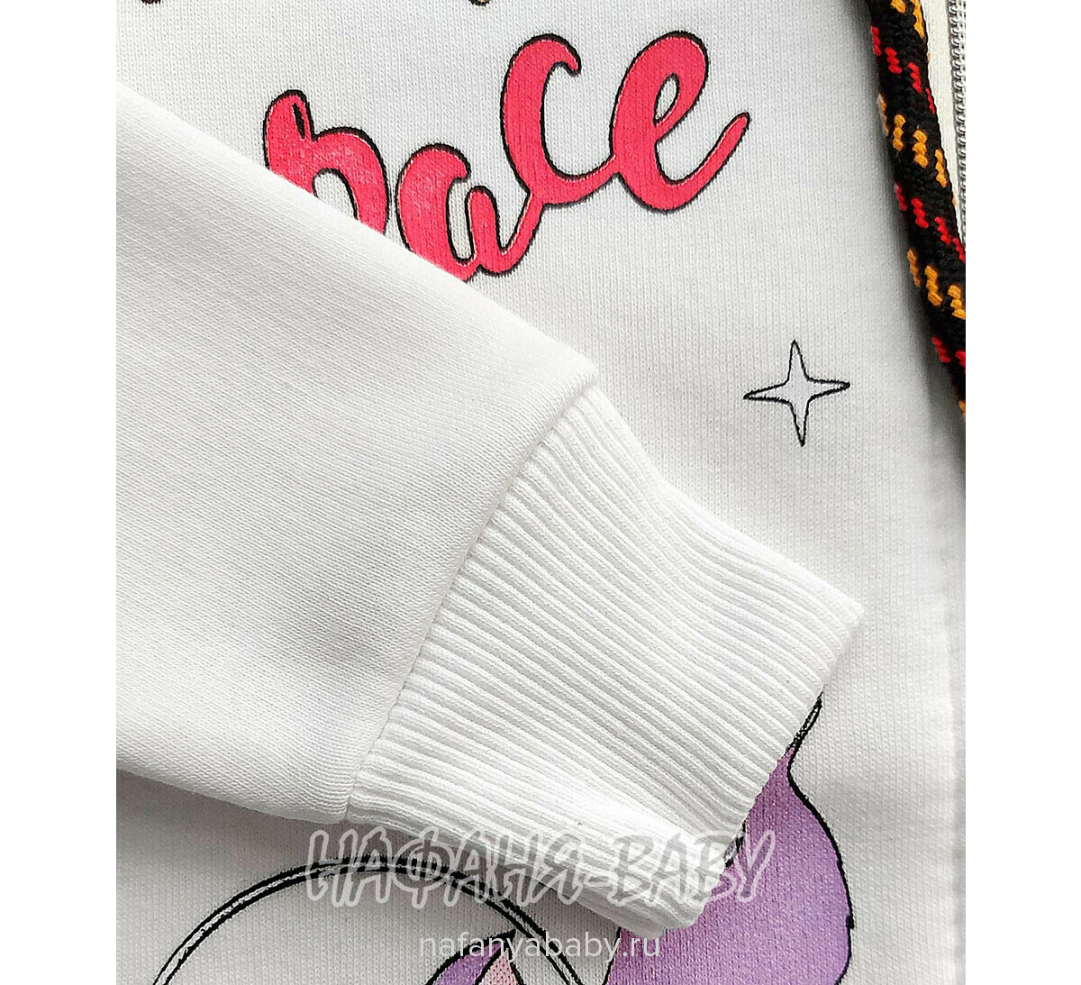 Теплая толстовка с капюшоном для девочки арт: 7910, 1-4 года, цвет кремовый, Турция