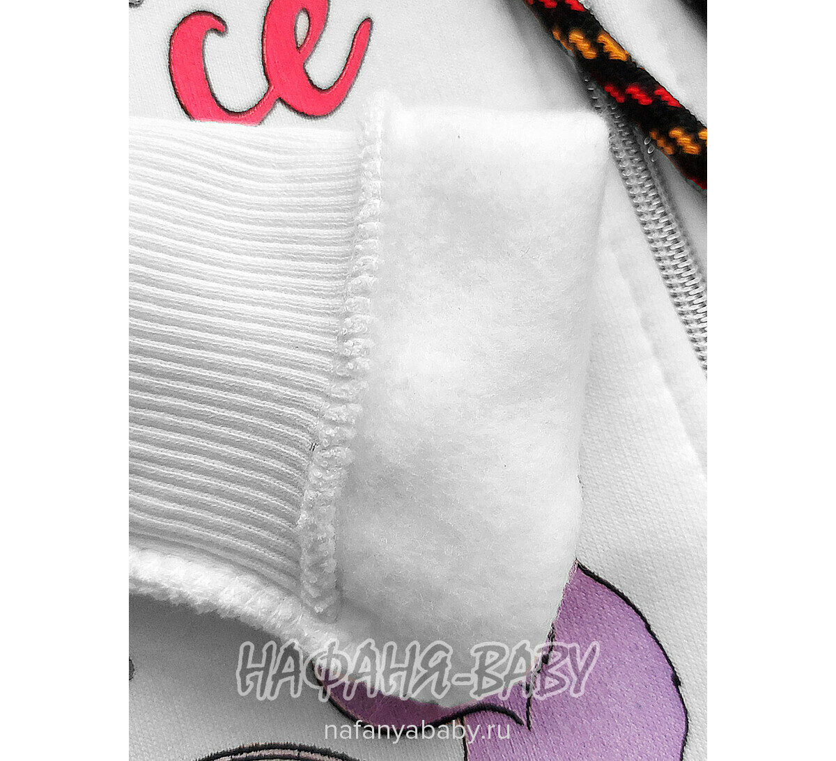 Теплая толстовка с капюшоном для девочки арт: 7910, 1-4 года, цвет кремовый, Турция