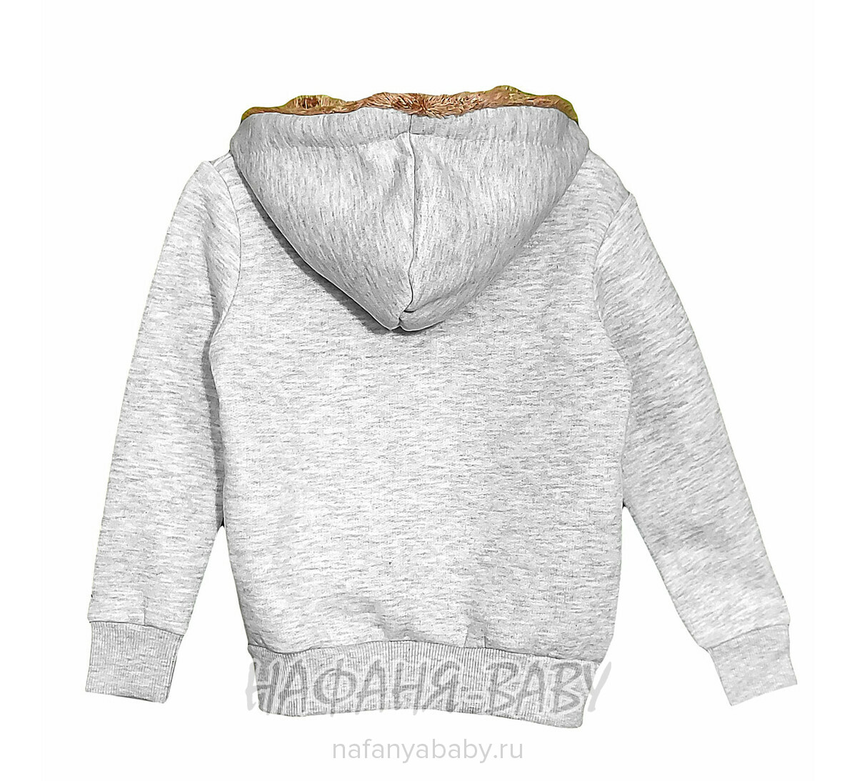 Теплая толстовка с капюшоном для девочки арт: 7910, 1-4 года, цвет серый меланж, Турция