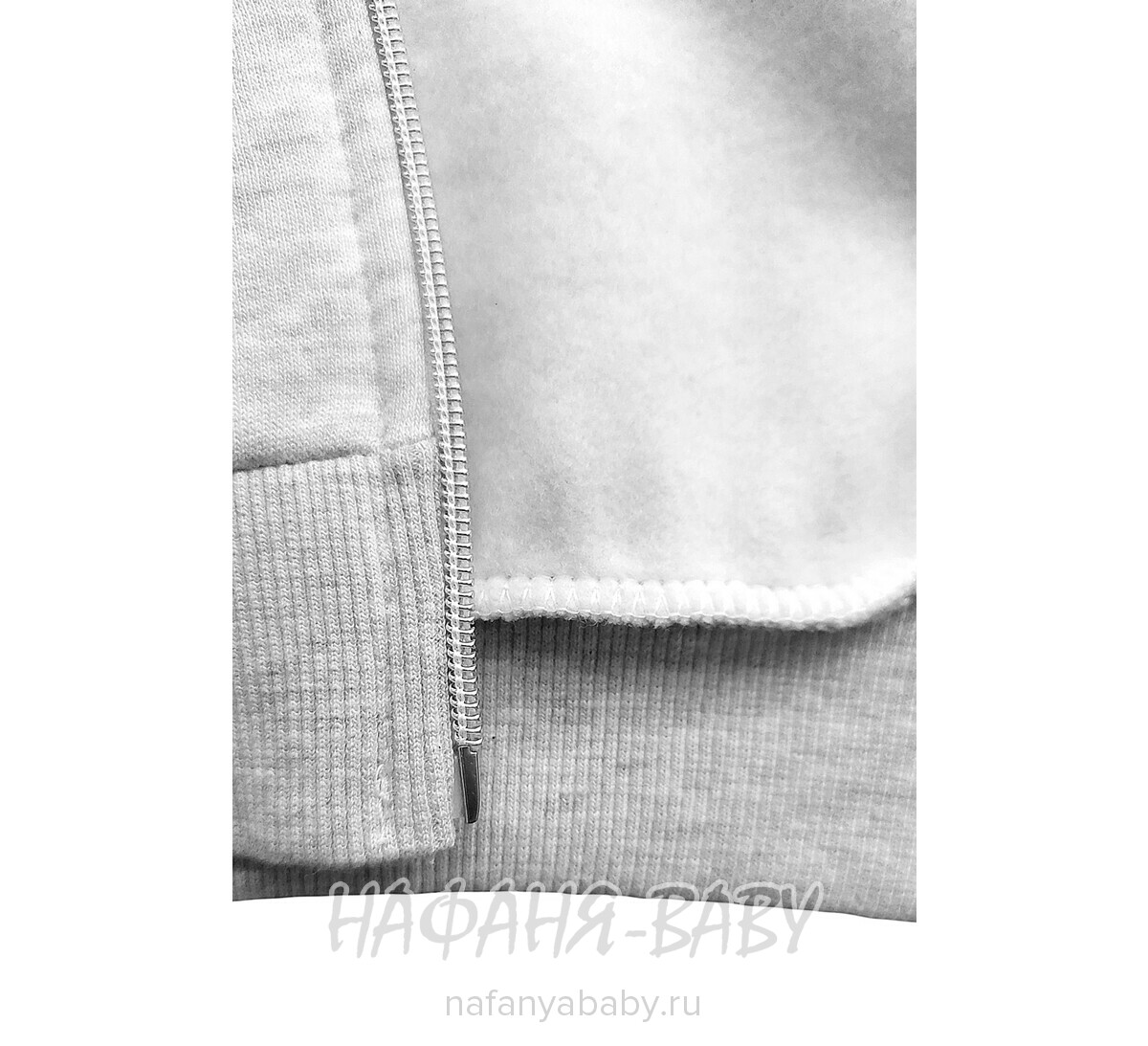 Теплая толстовка с капюшоном для девочки арт: 7910, 1-4 года, футер, цвет серый меланж, Турция, оптом