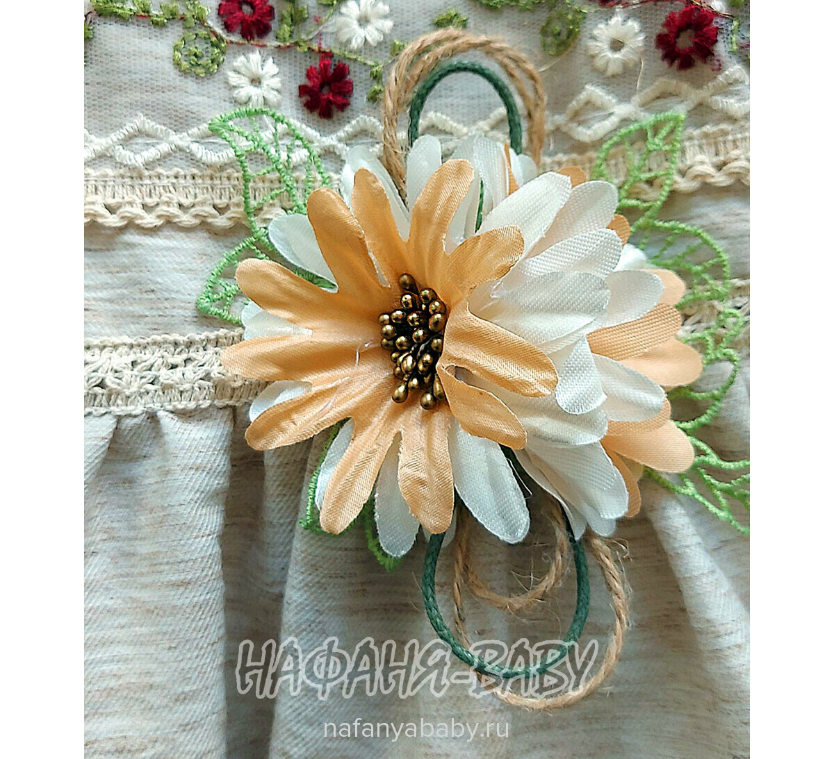 Нарядное платье A.Y.D. арт: 803, 1-4 года, цвет бежевый меланж, оптом Турция