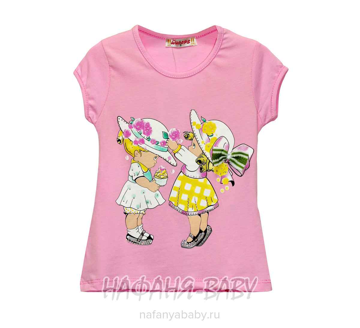 Детская футболка WHOOPS арт: 4111, 1-4 года, 5-9 лет, цвет коралловый, оптом Турция