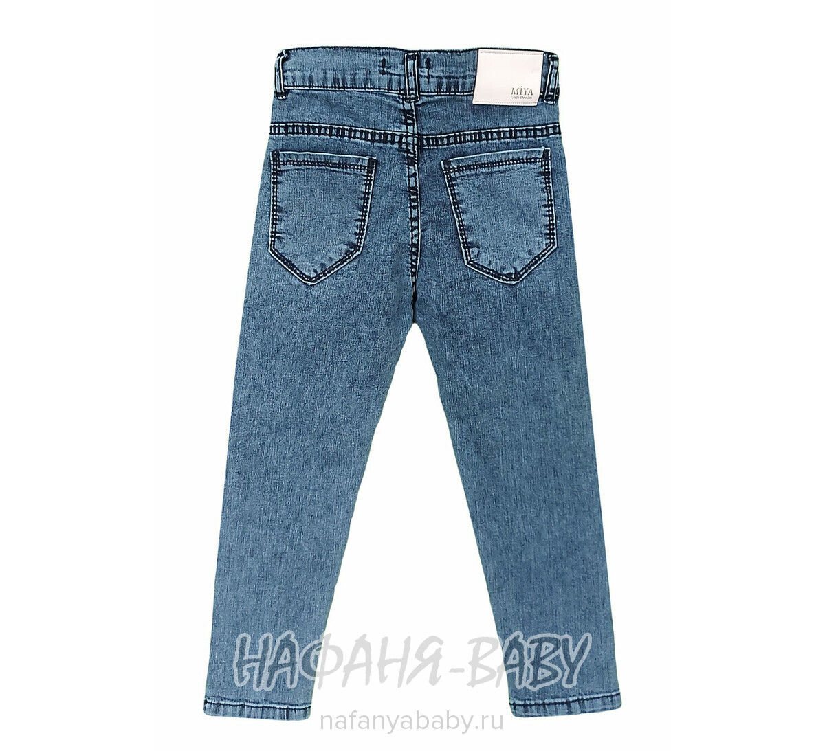 Детские джинсы MIYA арт: 8141-1 для девочки  6-10 лет, цвет синий, оптом Турция