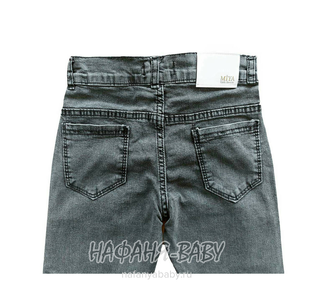 Подростковые джинсы MIYA арт: 8142 для девочки  11-15 лет, цвет черный, оптом Турция