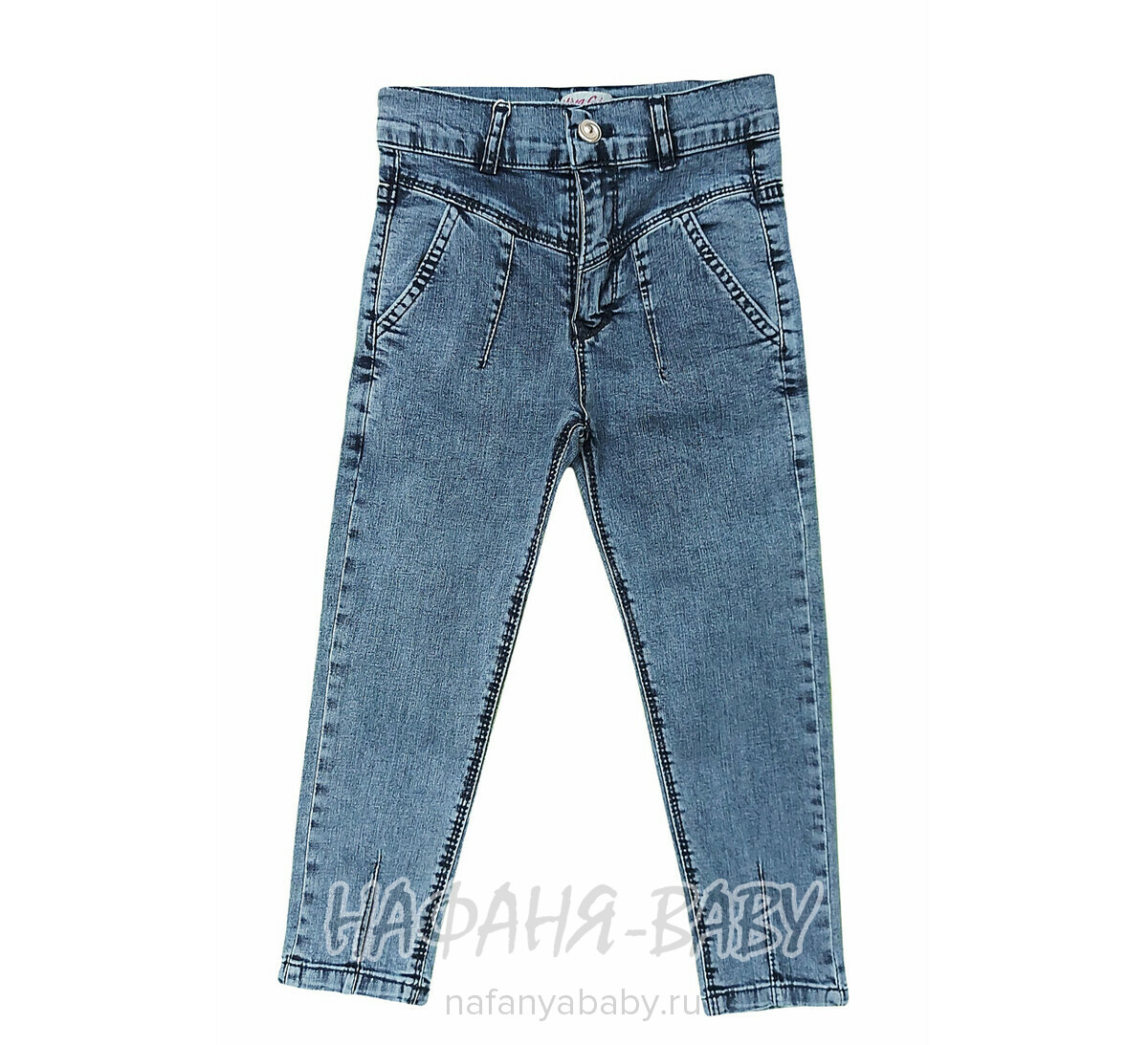 Подростковые джинсы MIYA арт: 8142-1 для девочки  11-15 лет, цвет синий, оптом Турция