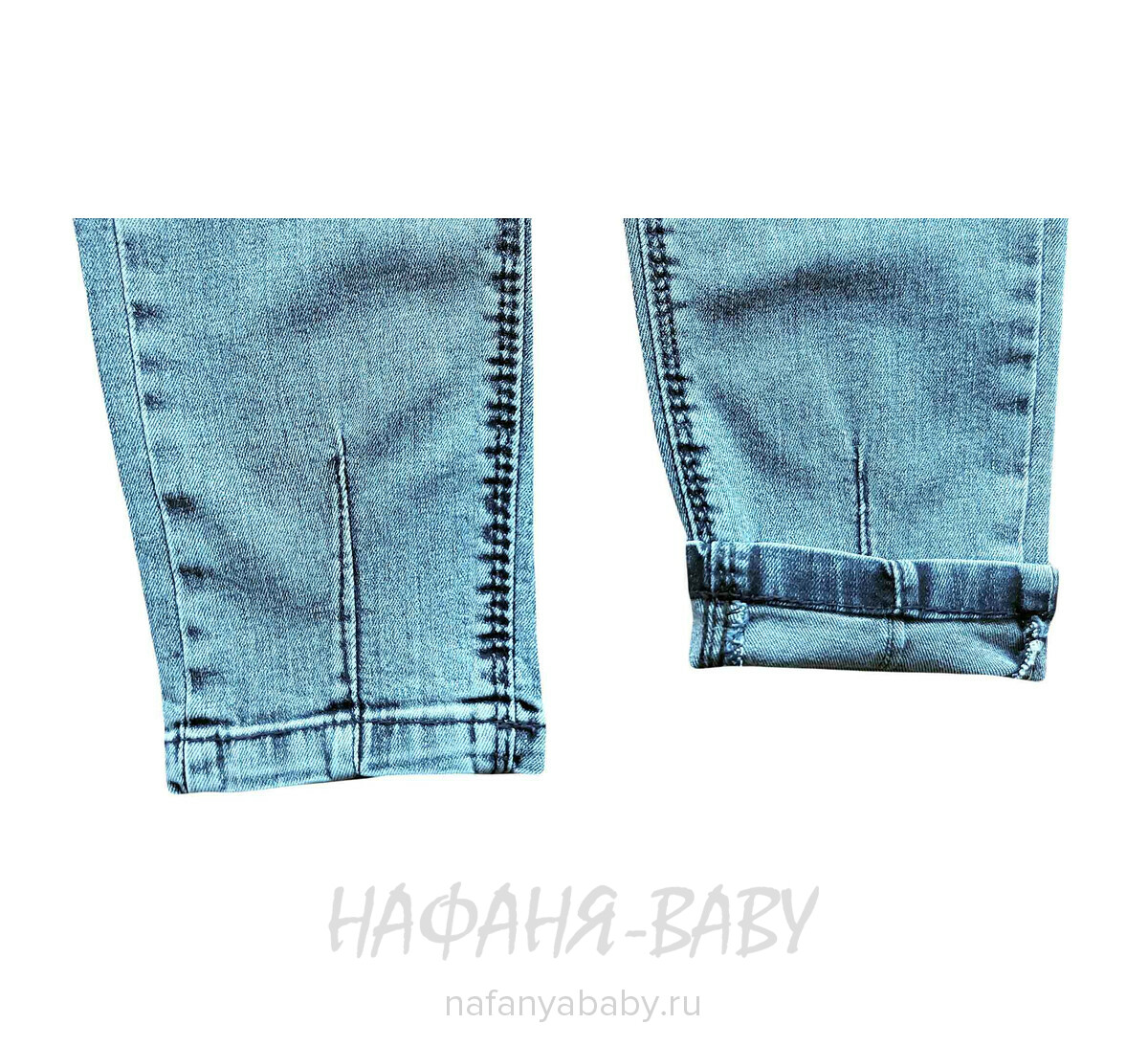 Подростковые джинсы MIYA арт: 8142-1 для девочки  11-15 лет, цвет синий, оптом Турция