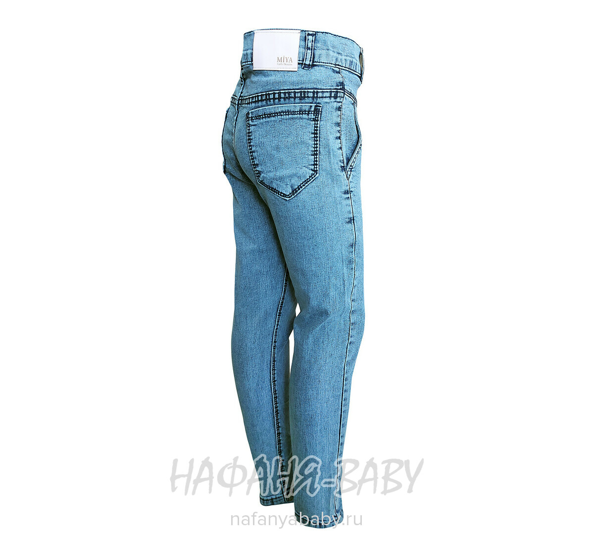 Подростковые джинсы MIYA арт: 8142-1 для девочки  11-15 лет, цвет синий, оптом Турция