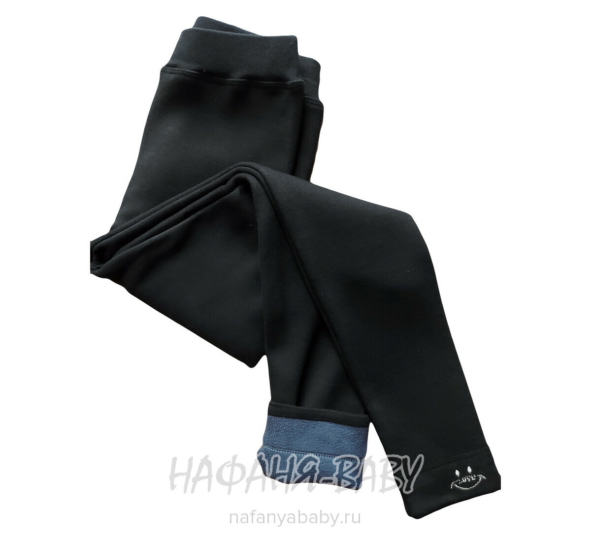 Детские  утепленные легинсы на флисе DUO арт: 818, 5-9 лет, 10-15 лет, цвет черный, оптом Китай (Пекин)