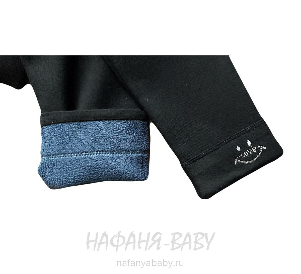 Детские  утепленные легинсы на флисе DUO арт: 818, 5-9 лет, 10-15 лет, цвет черный, оптом Китай (Пекин)