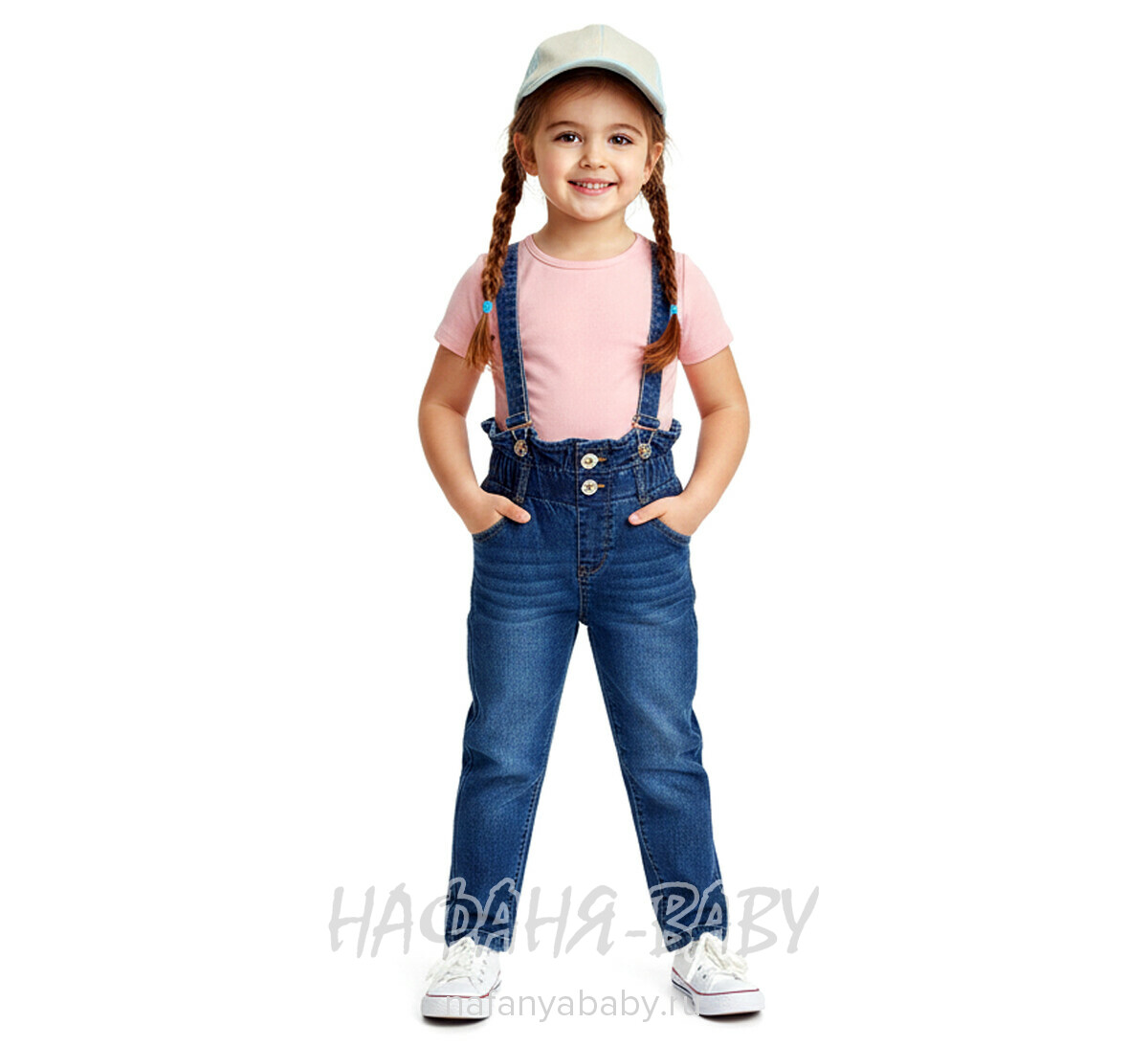 Детские джинсы TATI Jeans арт: 8224 для девочки от 3 до 7 лет, цвет синий, оптом Турция