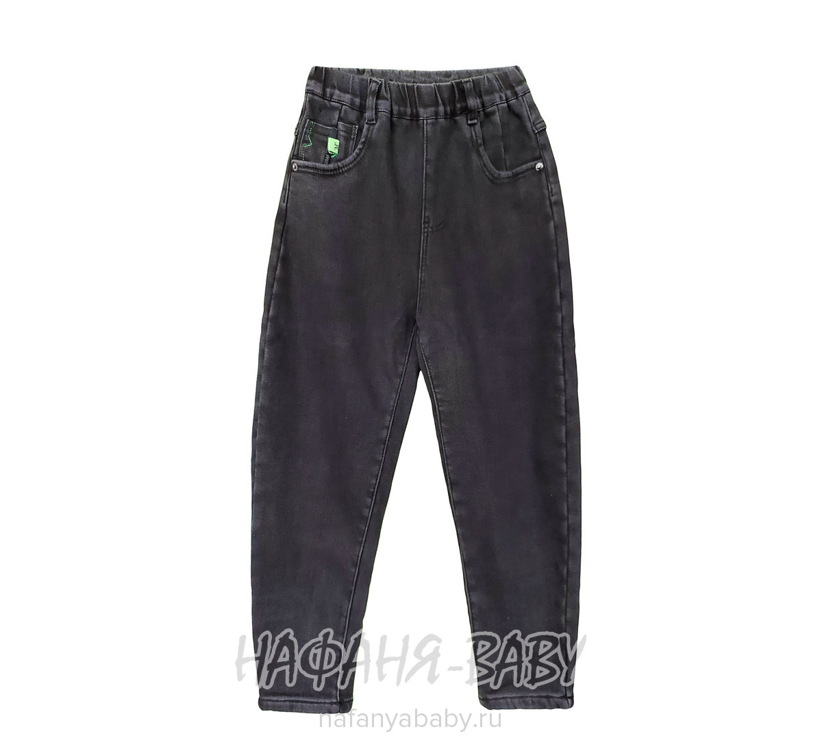 Подростковые теплые джинсы LNYB арт: 85001, 10-15 лет, цвет черный, оптом Китай (Пекин)