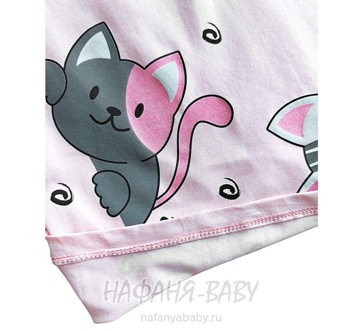 Футболка ОЗОРНЫЕ КОТЯТА BENINI арт: 8591, 1-4 года, 5-9 лет, цвет розовый, оптом Турция