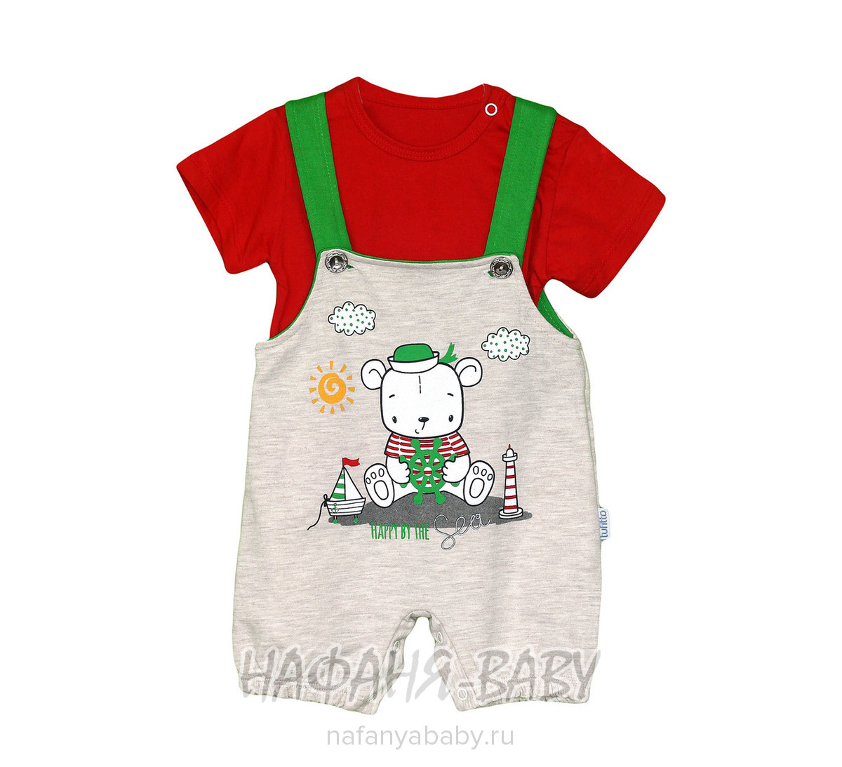 Детский костюм (футболка+песочник) TUFITTO арт: 876, 0-12 мес, оптом Турция