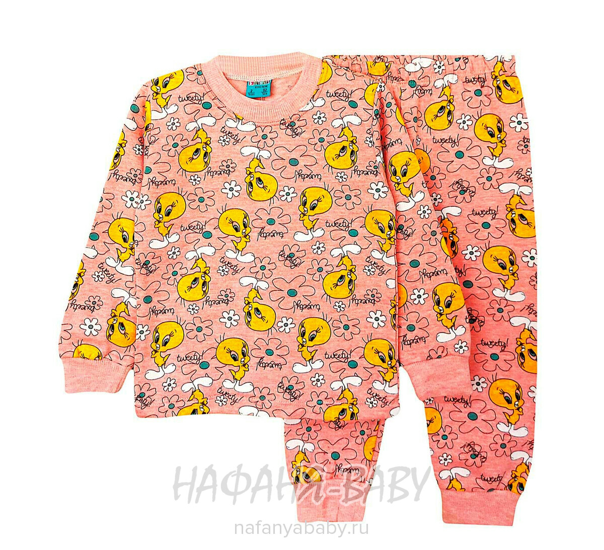 Детская пижама Cit-Cit арт: 9100 от 2 до 5 лет, цвет розовый меланж, оптом Турция