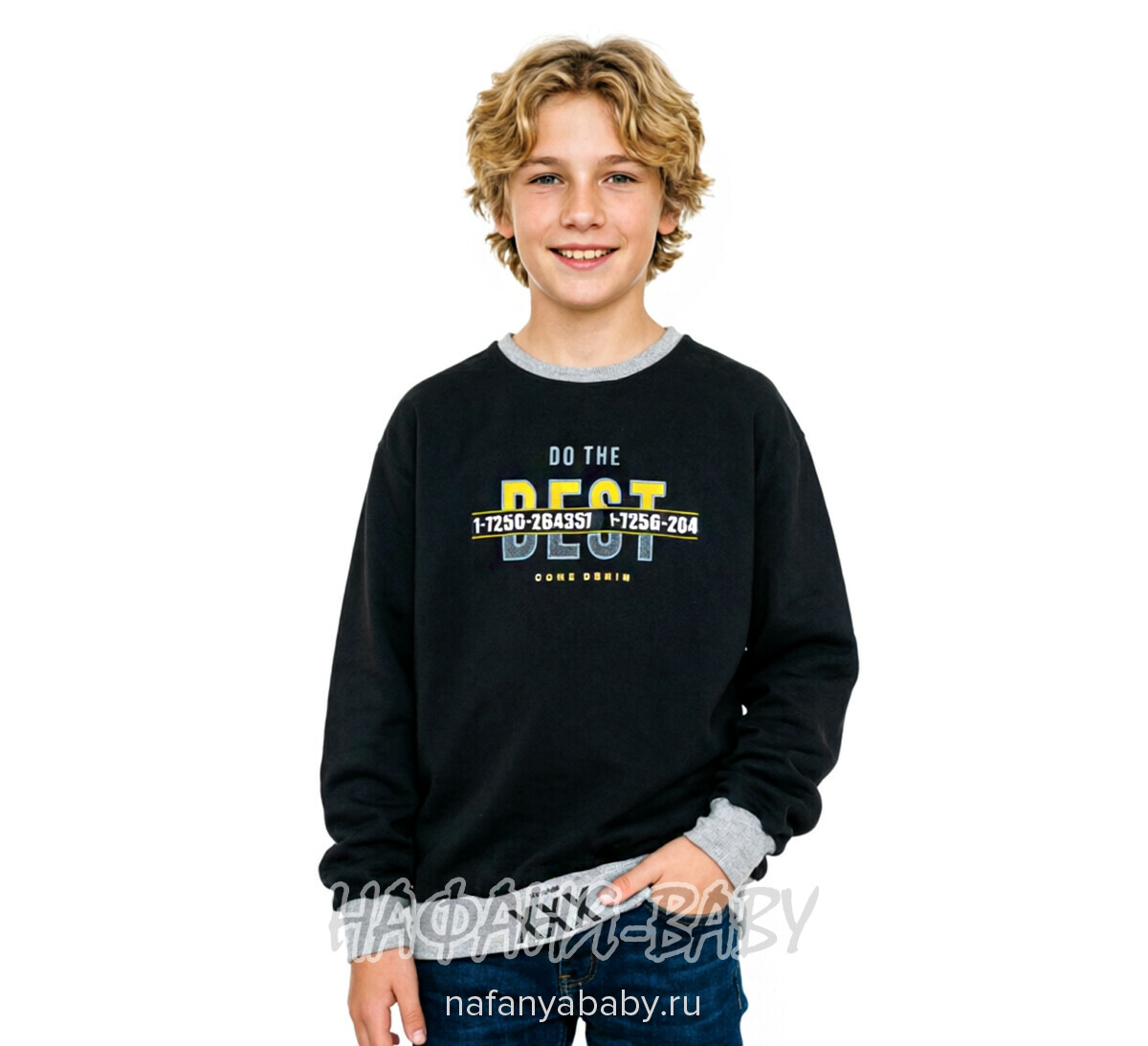 Подростковый свитшот MAGO, купить в интернет магазине Нафаня. арт: 9201 цвет черный