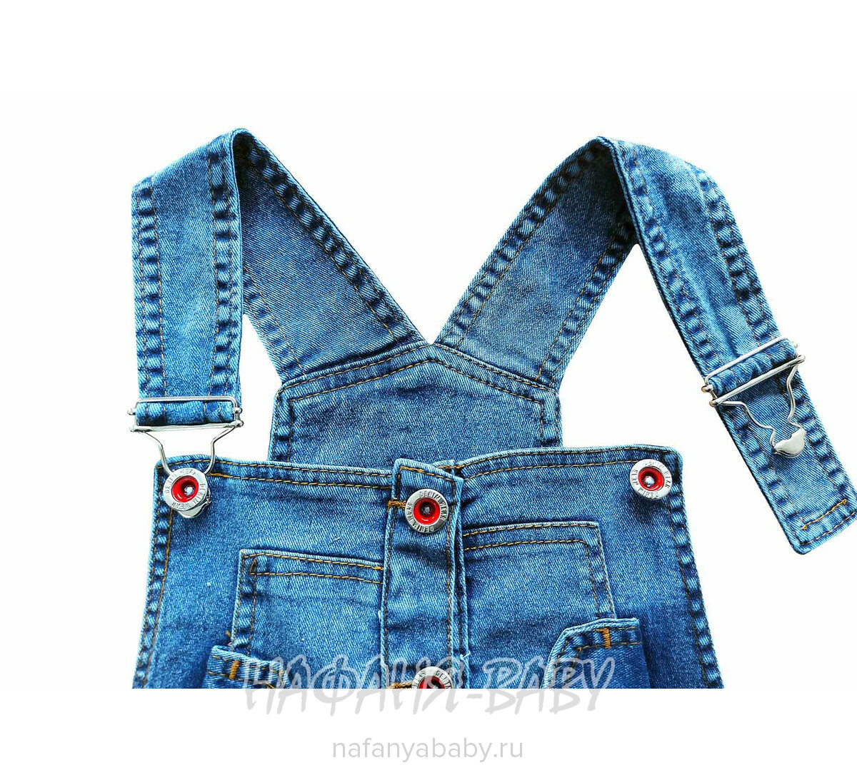 Детский джинсовый комбинезон-шорты AYNUR арт: 9234, 5-9 лет, цвет синий, оптом Турция