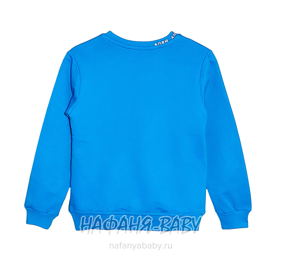 Детская толстовка MAGO для мальчика, футер, арт: 9256, 3-9 лет, цвет синий, оптом Турция