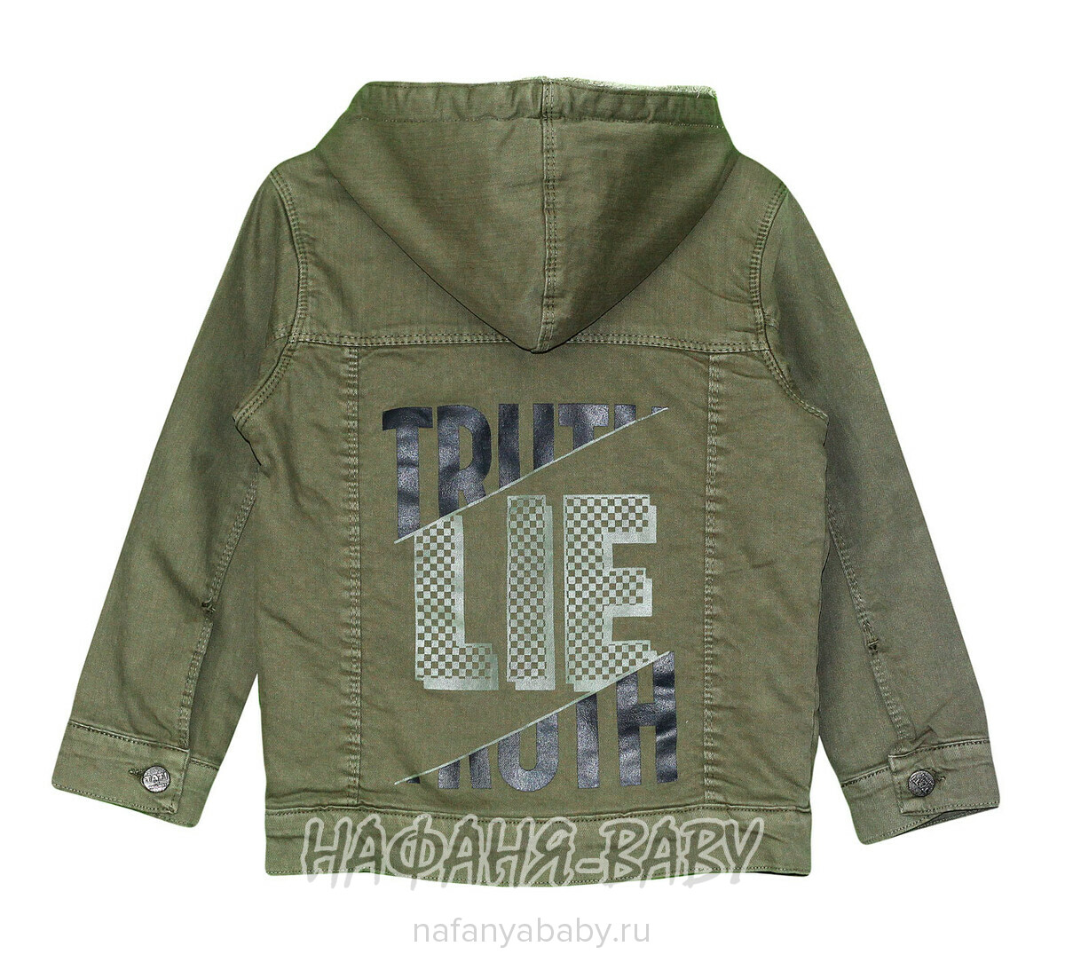 Джинсовая утепленная куртка TATI Jeans арт: 9337, 1-4 года, 5-9 лет, цвет темный хаки, оптом Турция