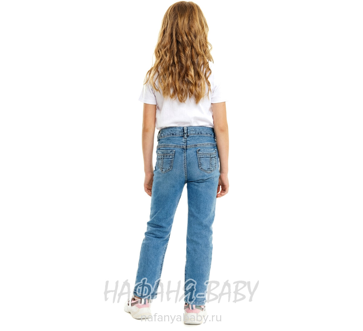 Купить джинсы slim TATI Jeans арт: 9342 для девочки 7-11 лет, цвет синий, оптом Турция