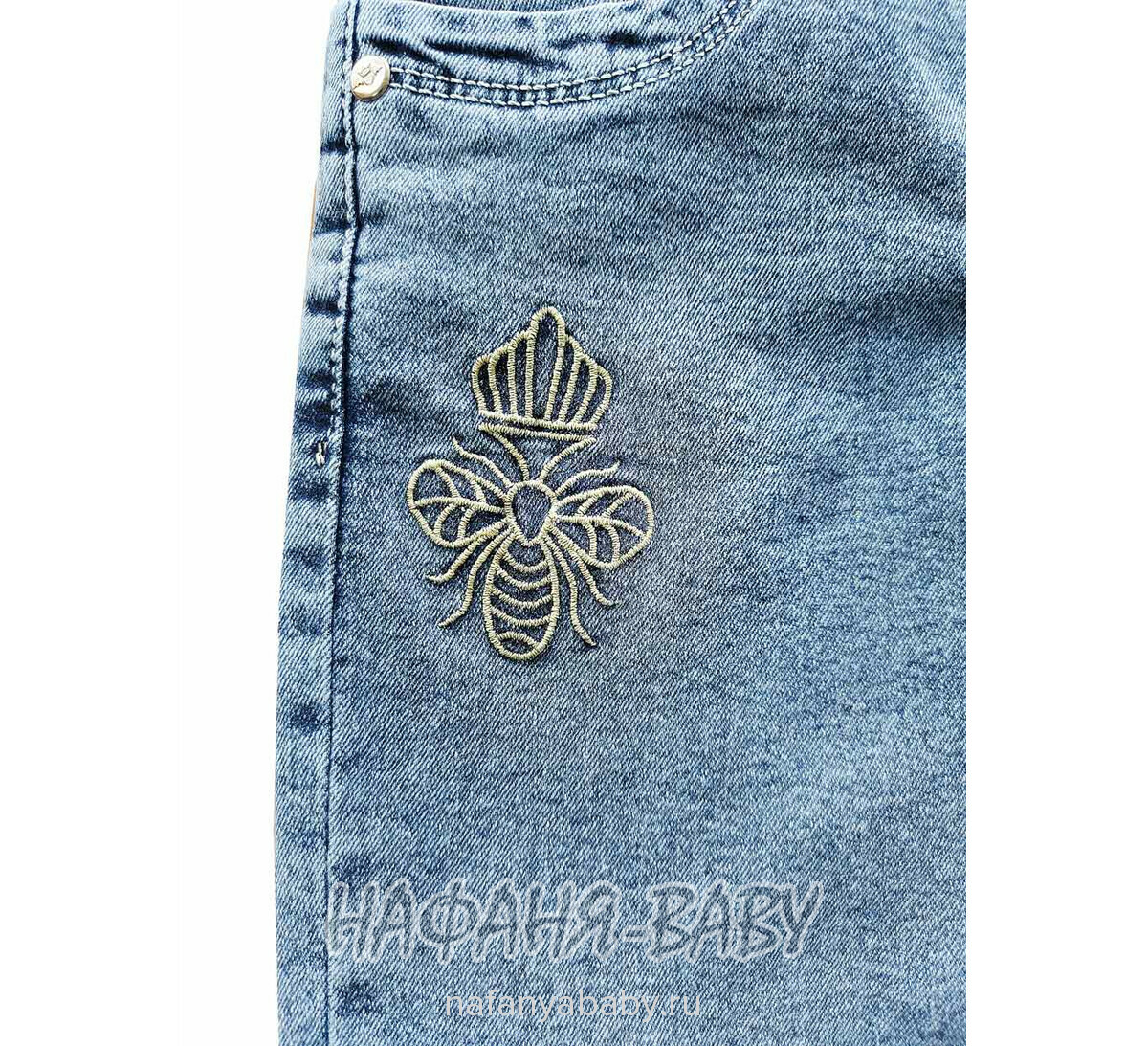 Купить джинсы slim TATI Jeans арт: 9342 для девочки 7-11 лет, цвет синий, оптом Турция